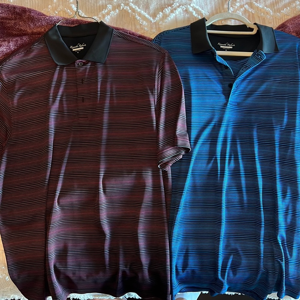 2 Keneth roberts extra large shirts one purple one blue